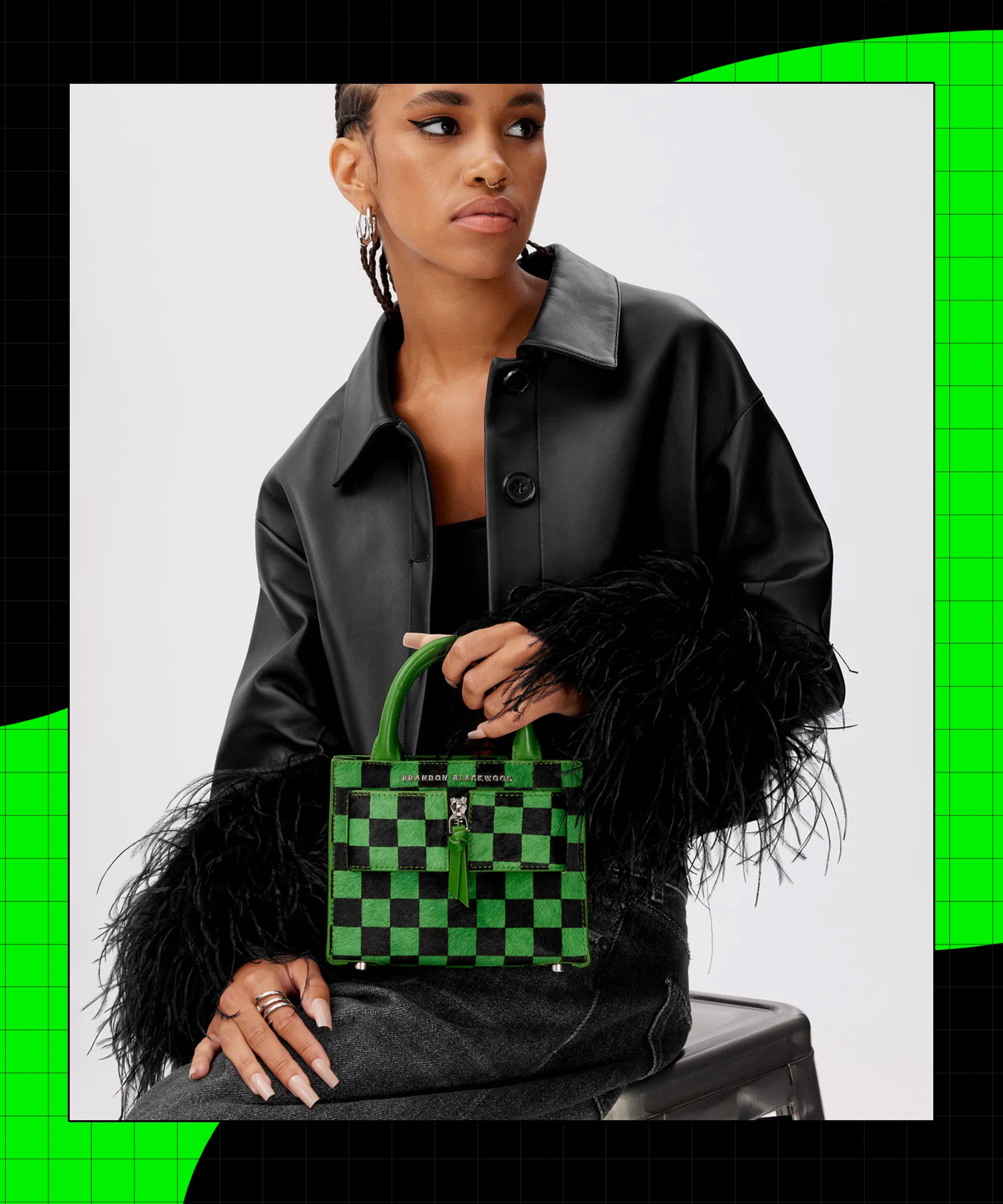 No Boundaries Women's Penny Tote Handbag Black White Checker Print -  Walmart.com